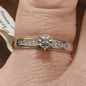 10k Gold Ring 1/5cttw Diamonds Engagement Wedding real 10kt new